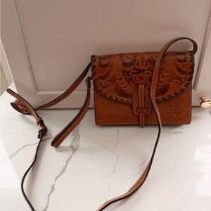 Patricia Nash Brown Leather Crossbody Bag
